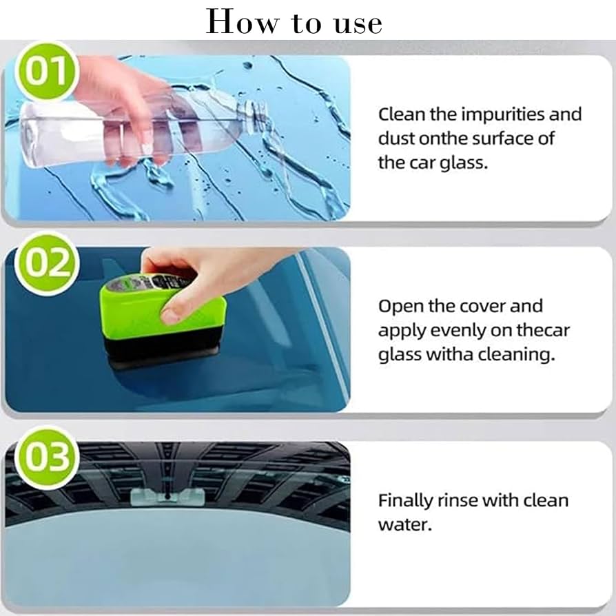 Universal Glass Cleaner,clear Vision Car Glass Oil Film Cleaner Brush For Windshield